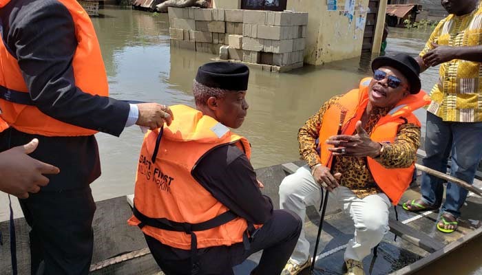 Osinbajo arrives in Asaba, visits flood-ravaged communities - Plus TV ...