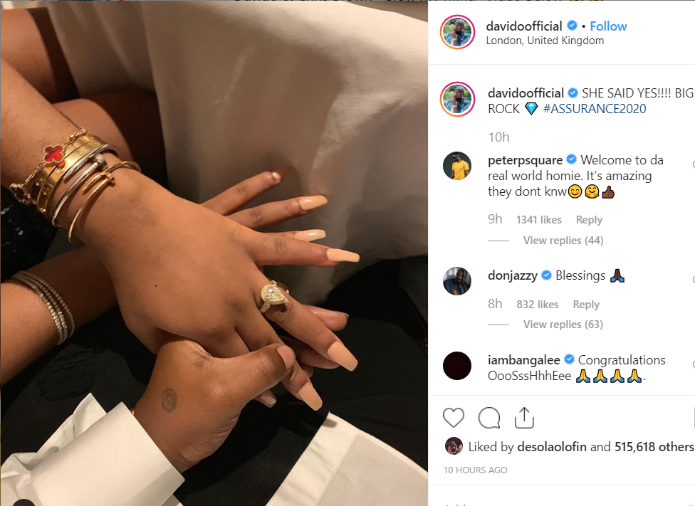 Wedding Bells Davido Officially proposes to Chioma