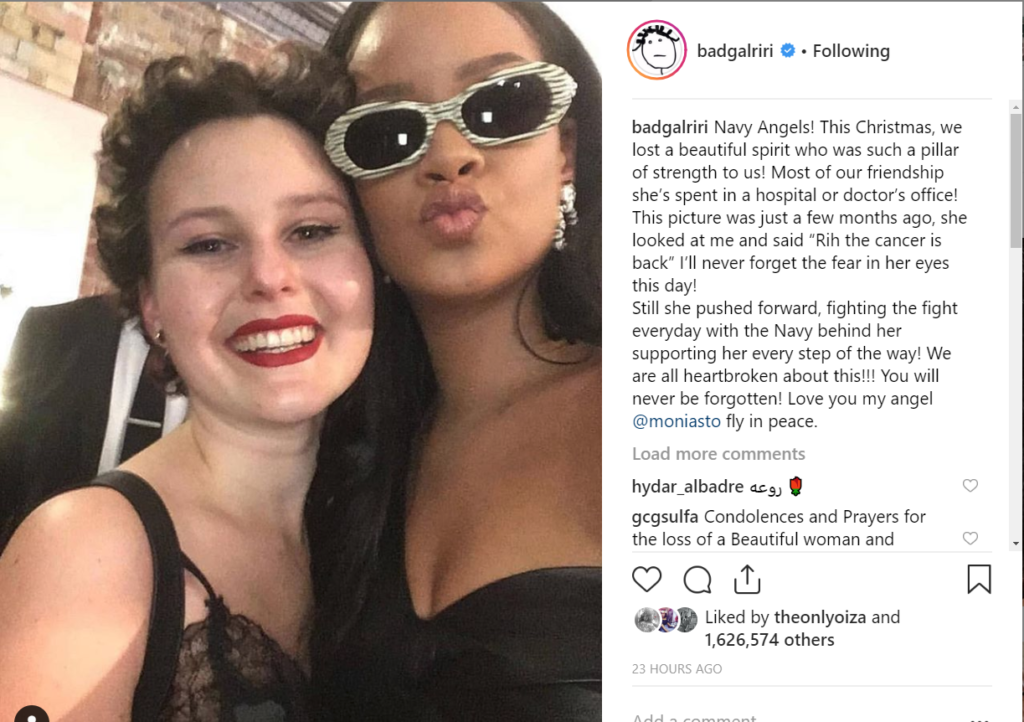 rihanna lost fan to cancer